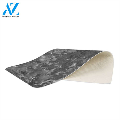 Dark Grey Abstract Grunge Design Rectangular Doormat