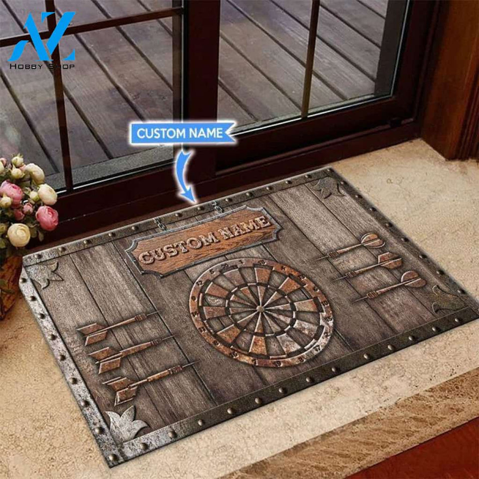 Darts Classical Wood Pattern Custom Doormat | Welcome Mat | House Warming Gift