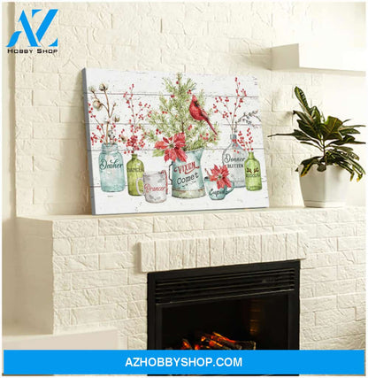 Dasher Dancer Prancer Cardinal Canvas Wall Art