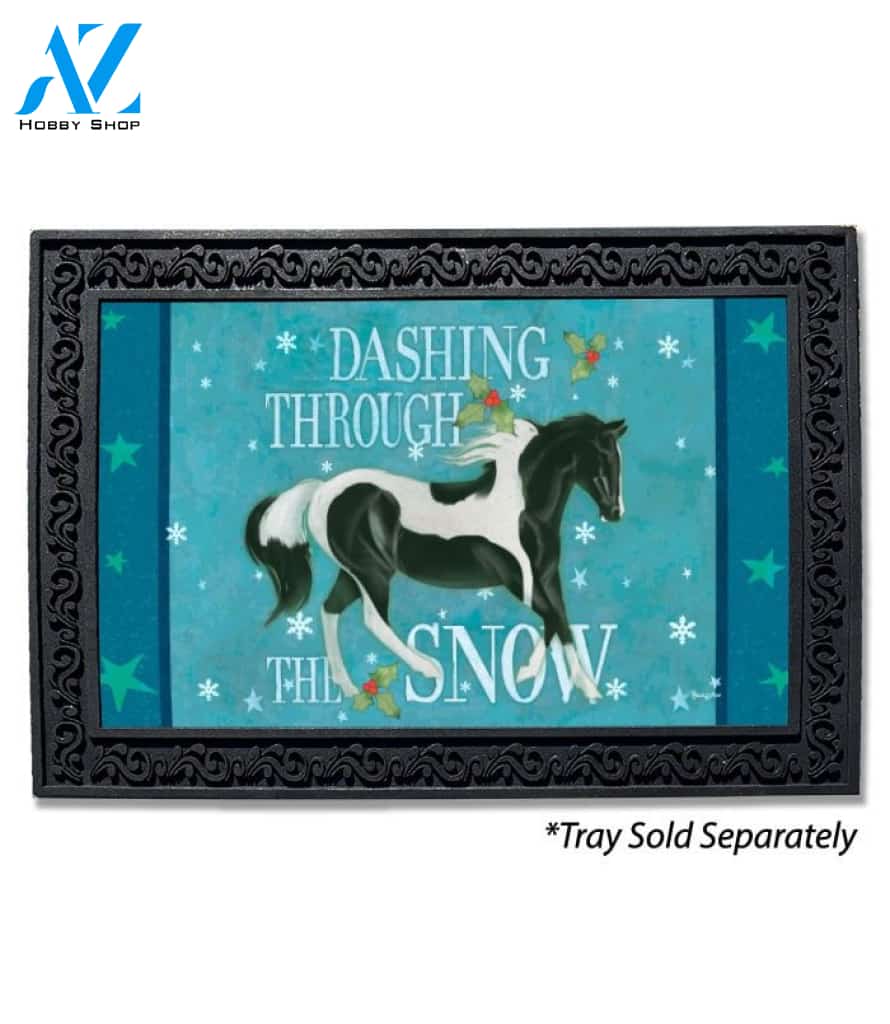 Dashing Through the Snow Horse Doormat - 18" x 30"