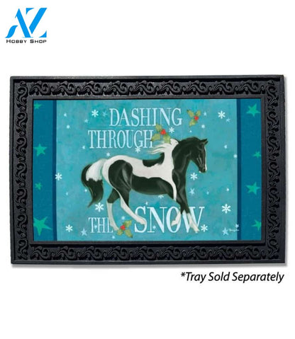 Dashing Through the Snow Horse Doormat - 18" x 30"