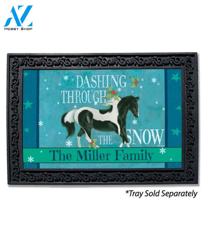 Dashing Through the Snow Horse Personalized Doormat - 18" x 30"