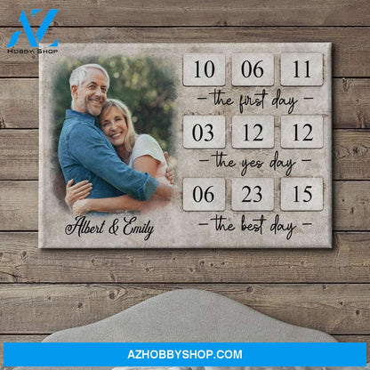Date Of Love - Personalized Custom Photo Canvas