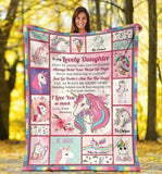 Daughter Blanket, To My Daughter Don't Let Anyone Take You Granted Unicorn Fleece Blanket, Love Unicorn Blanket