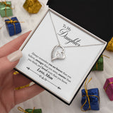 Daughter Braver Forever Love Heart Necklace