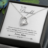 Daughter Braver Forever Love Heart Necklace