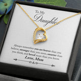 Daughter Braver Forever Love Heart Necklace