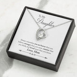 Daughter Braver Forever Love Heart Necklace