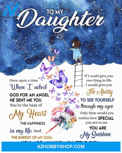 Daughter Canvas From Dad Once Upon A Time When I Asked God For An Angel Canvas Wall Art Full Size
