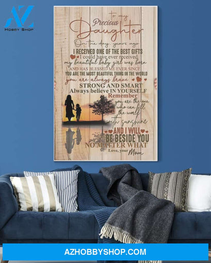 Daughter Canvas From Mom To My Precious Daughter On The Day Years Ago Mom And Daughter Heart Canvas Wall Art Full Size
