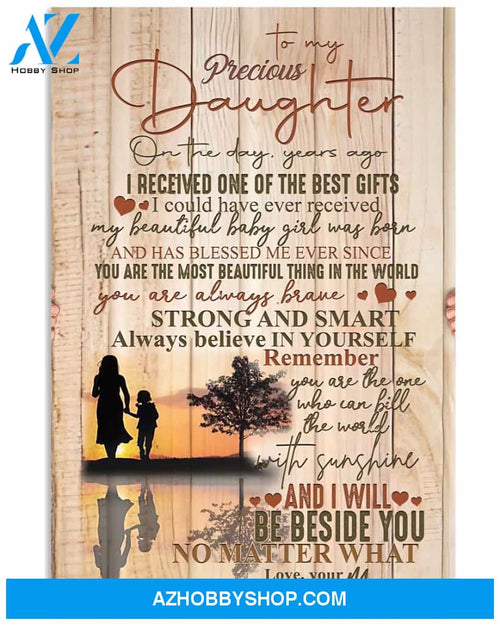 Daughter Canvas From Mom To My Precious Daughter On The Day Years Ago Mom And Daughter Heart Canvas Wall Art Full Size