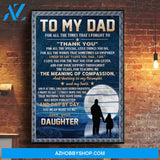Daughter Canvas From Daughter To My Dad For All The Times That I Forgot To Thank You Moon Canvas Wall Art Full Size