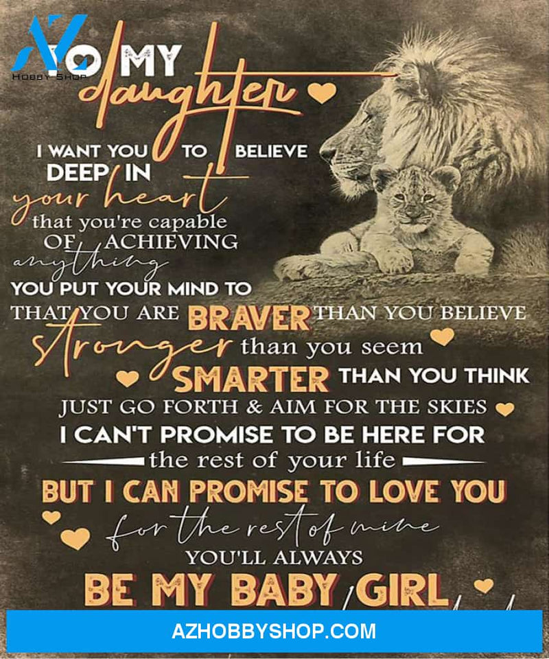 Daughter Canvas To My Daughter I Want You To Believe Deep In Your Heart Lion Vintage Canvas Wall Art Full Size