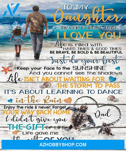 Daughter Canvas To My Daughter Never Forget That Dad Turtles Beach Canvas Wall Art Full Size