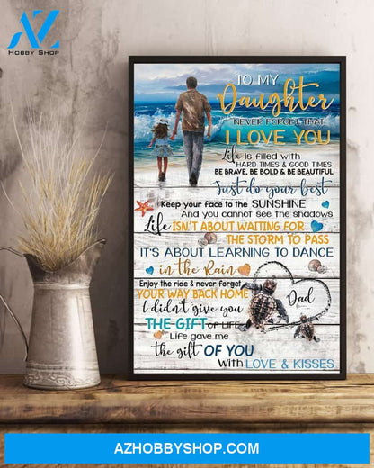 Daughter Canvas To My Daughter Never Forget That Dad Turtles Beach Canvas Wall Art Full Size