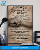 Daughter Canvas To My Daughter Never Forget That I Love You Dad Hands Canvas Wall Art Full Size