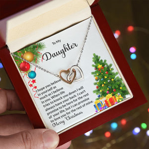 Daughter Christmas Interlocking Hearts Necklace