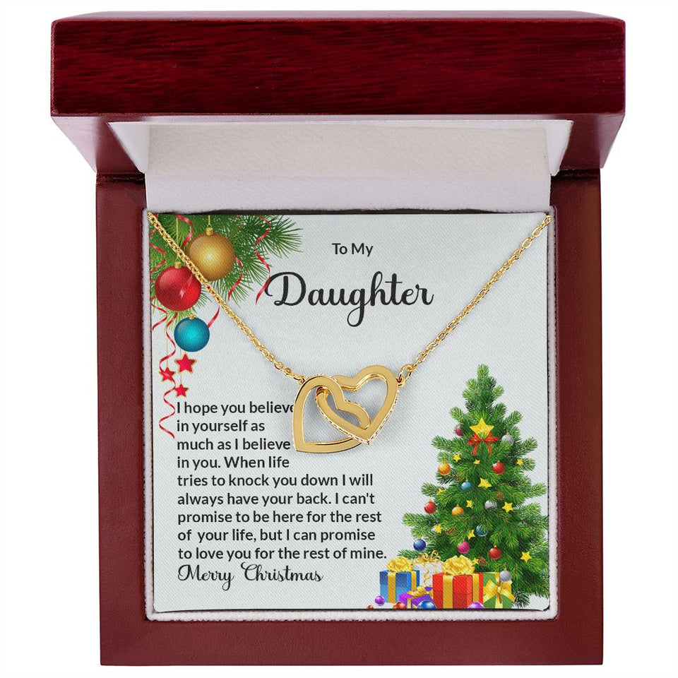 Daughter Christmas Interlocking Hearts Necklace