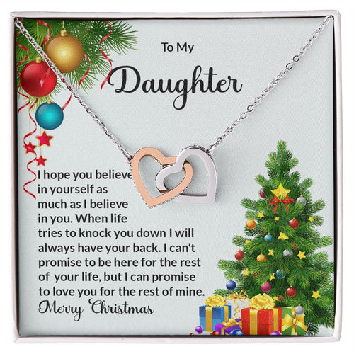 Daughter Christmas Interlocking Hearts Necklace