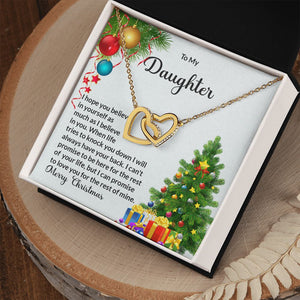 Daughter Christmas Interlocking Hearts Necklace