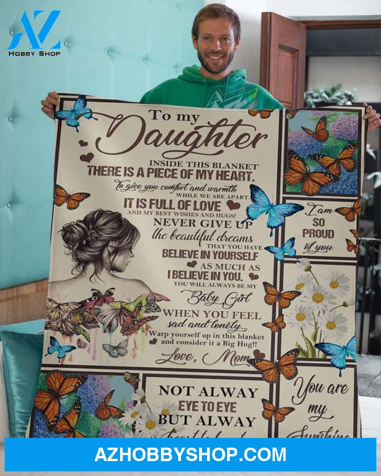Daughter Dad Butterfly Heart To Heart Blanket Fleece Blanket