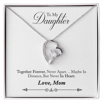 Daughter Distance Forever Love Heart Necklace