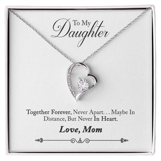 Daughter Distance Forever Love Heart Necklace