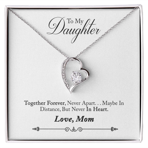 Daughter Distance Forever Love Heart Necklace