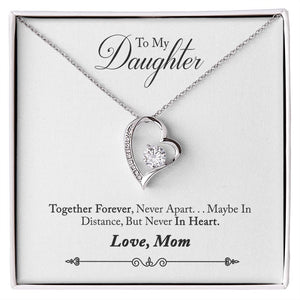 Daughter Distance Forever Love Heart Necklace