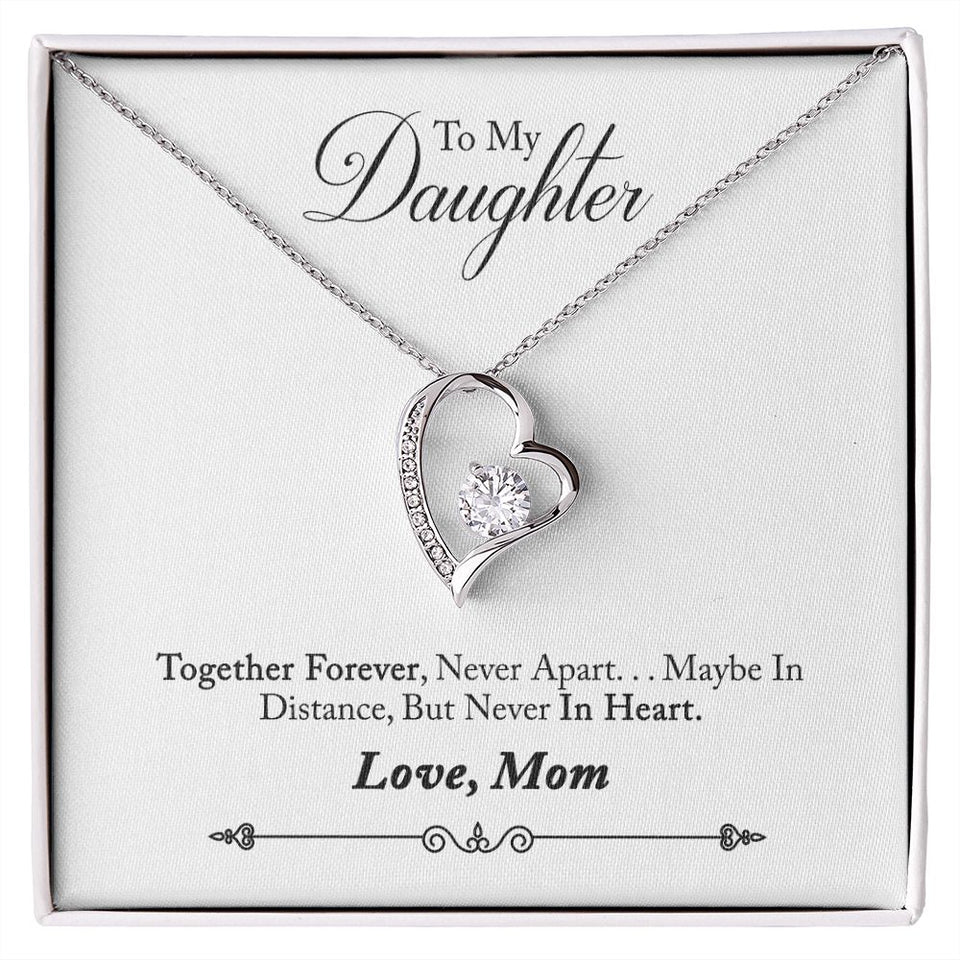 Daughter Distance Forever Love Heart Necklace