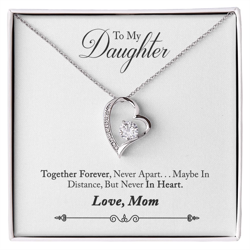 Daughter Distance Forever Love Heart Necklace