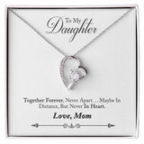 Daughter Distance Forever Love Heart Necklace
