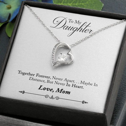 Daughter Distance Forever Love Heart Necklace