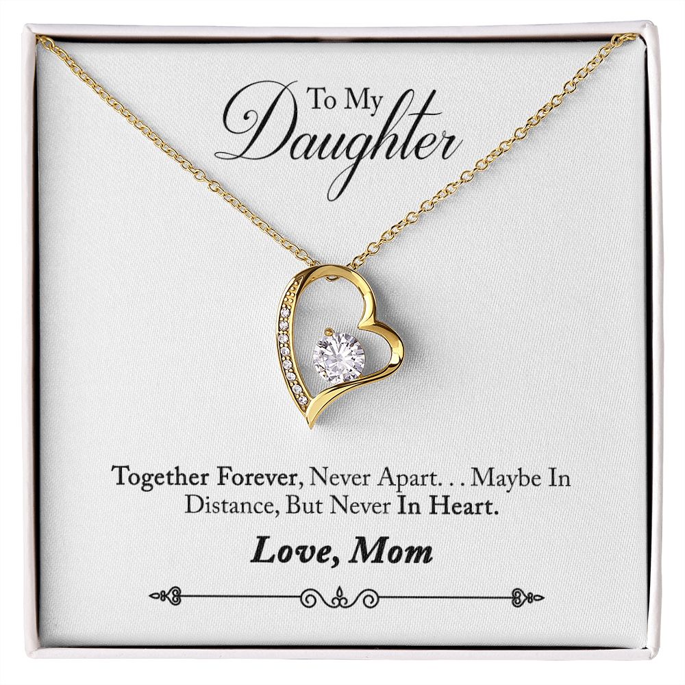 Daughter Distance Forever Love Heart Necklace