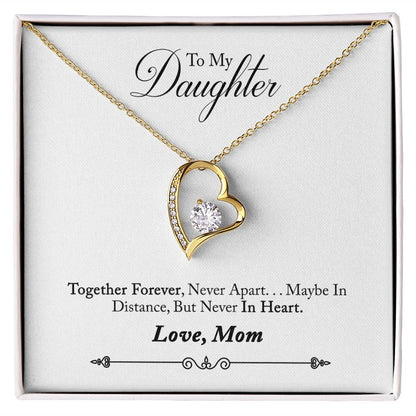 Daughter Distance Forever Love Heart Necklace