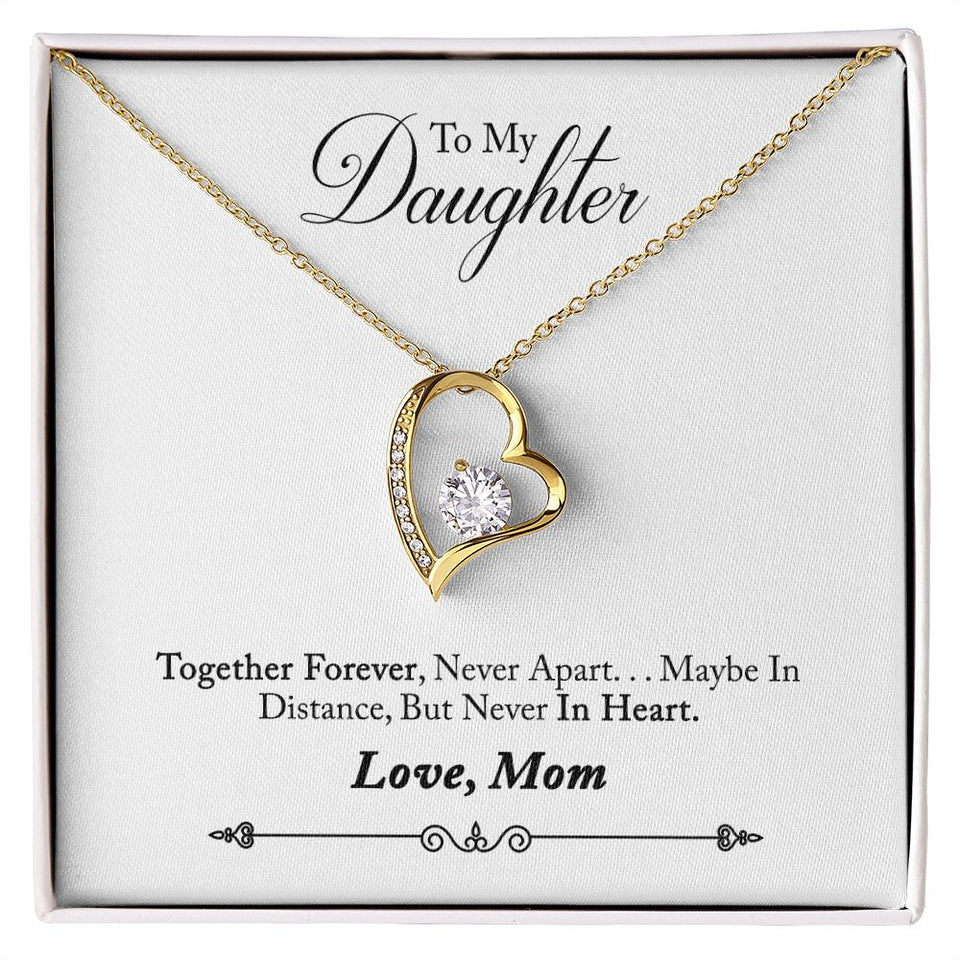 Daughter Distance Forever Love Heart Necklace