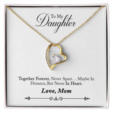 Daughter Distance Forever Love Heart Necklace