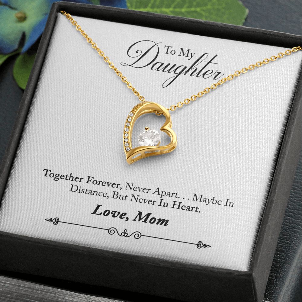 Daughter Distance Forever Love Heart Necklace