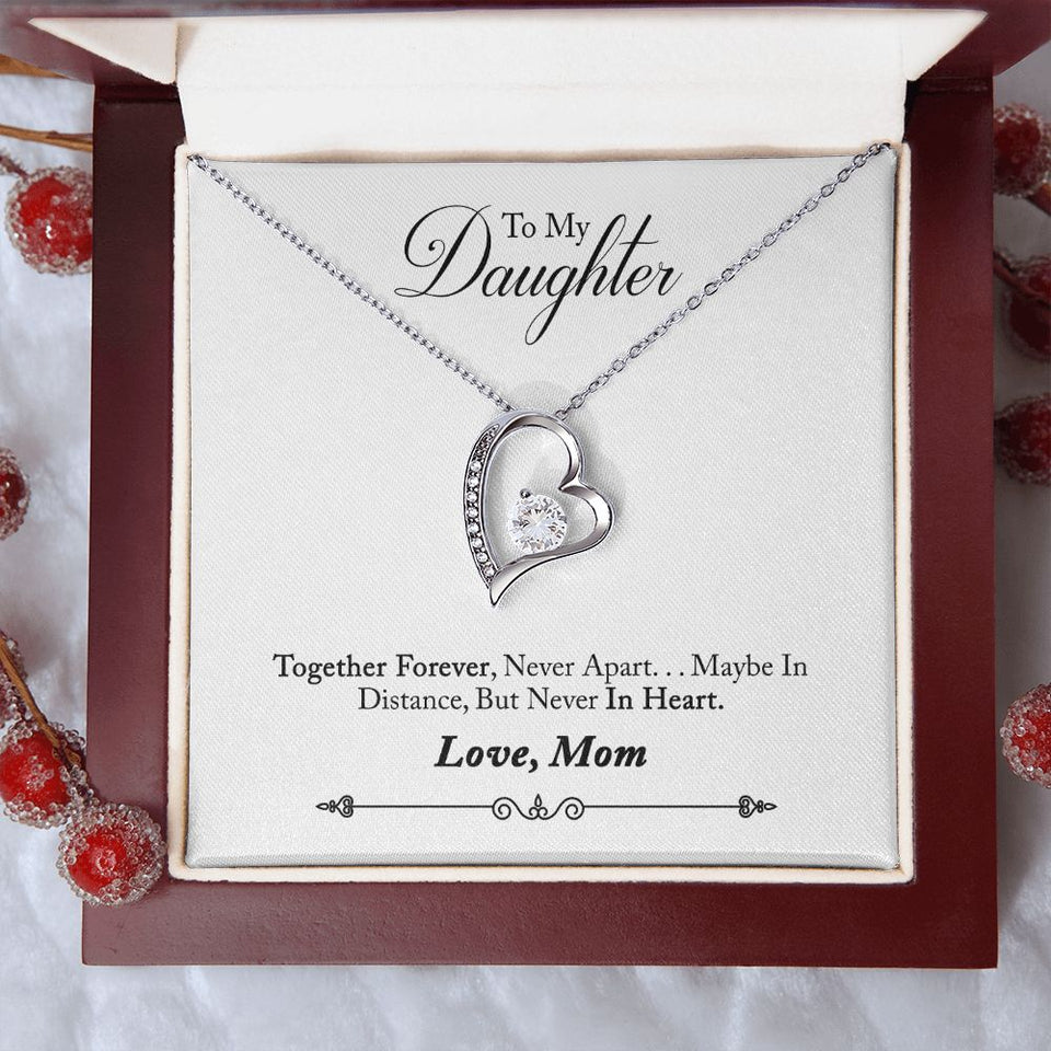 Daughter Distance Forever Love Heart Necklace