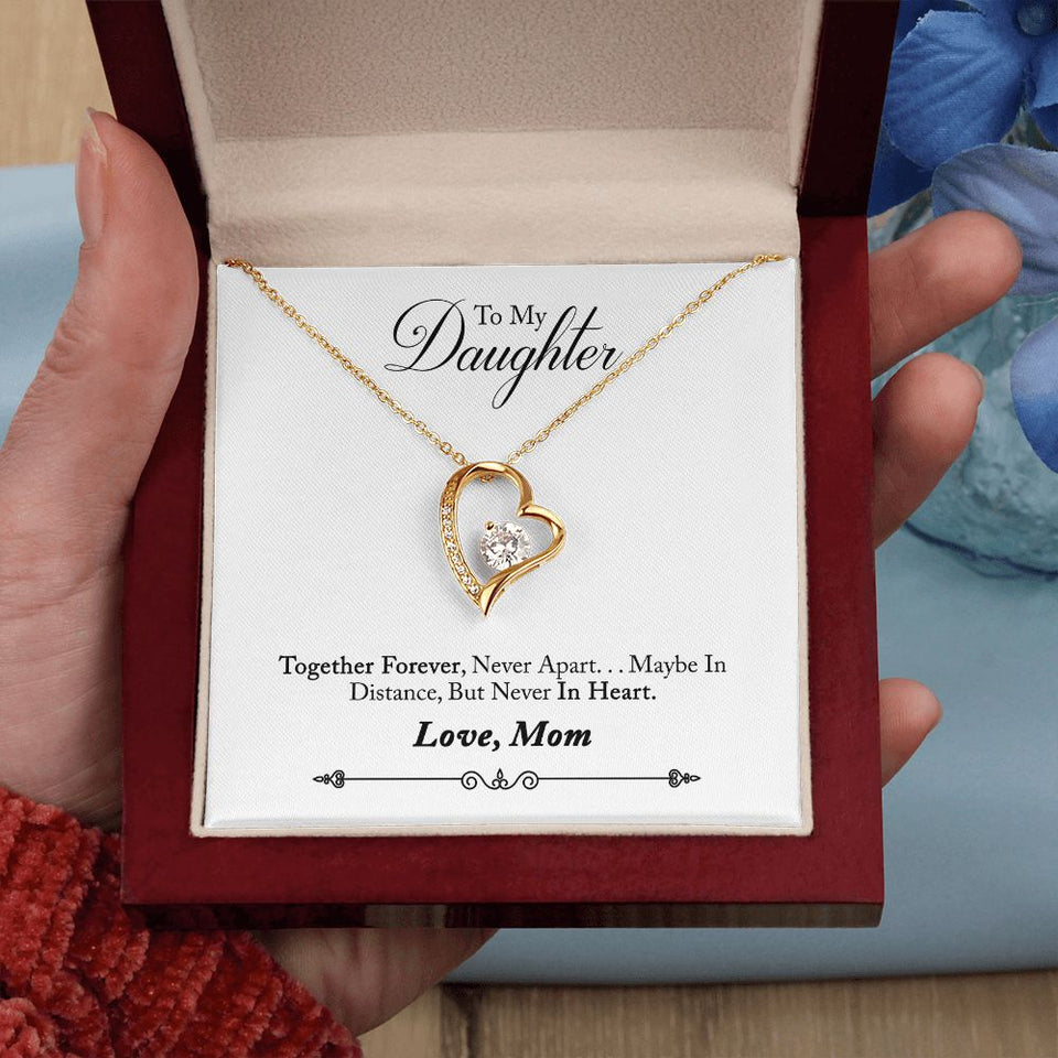 Daughter Distance Forever Love Heart Necklace