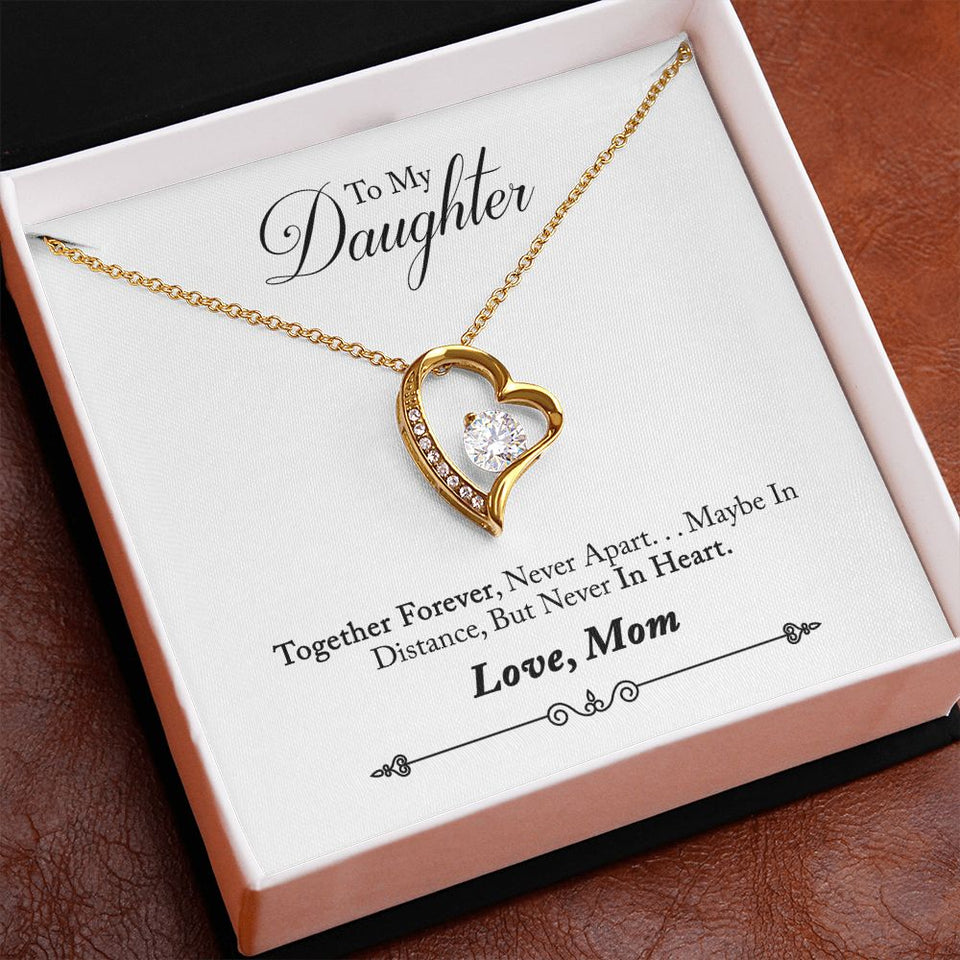 Daughter Distance Forever Love Heart Necklace
