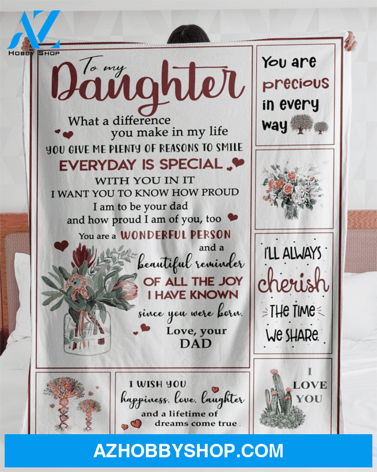Daughter Fleece Blanket - To My Daughter You Give Me Plenty Of Reasons To Smile Everyday Is Special With You In It Fleece Blanket