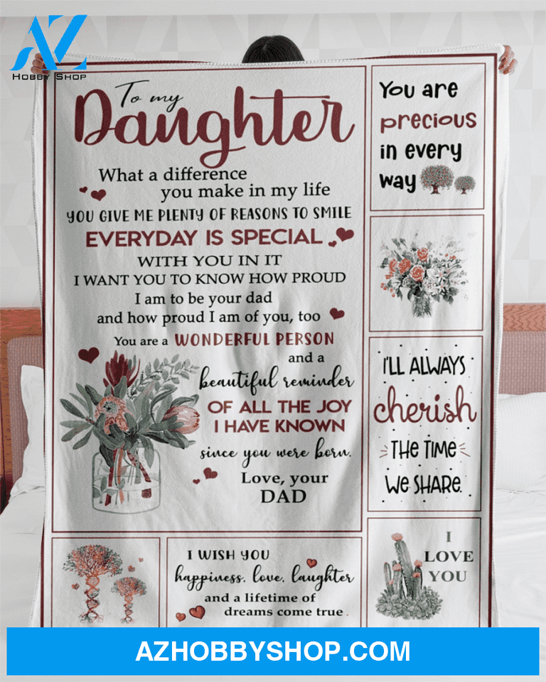 Daughter Fleece Blanket - To My Daughter You Give Me Plenty Of Reasons To Smile Everyday Is Special With You In It Fleece Blanket