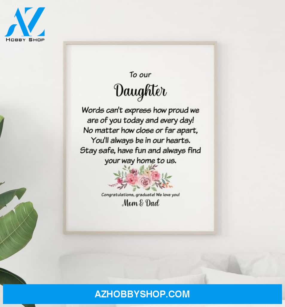 Daughter Graduation From Parents Canvas And Poster, Wall Decor Visual Art, Gift Father's Day
