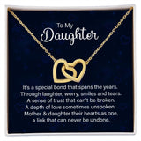 Daughter Hearts As One Interlocking Hearts Necklace Gift