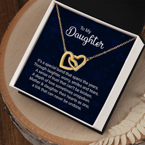 Daughter Hearts As One Interlocking Hearts Necklace Gift