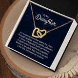Daughter Hearts As One Interlocking Hearts Necklace Gift