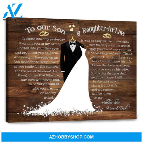 Daughter In Law Gifts From Mother In Law With Wedding Dress Canvas Prints First Wedding Anniversary Gift Ohcanvas