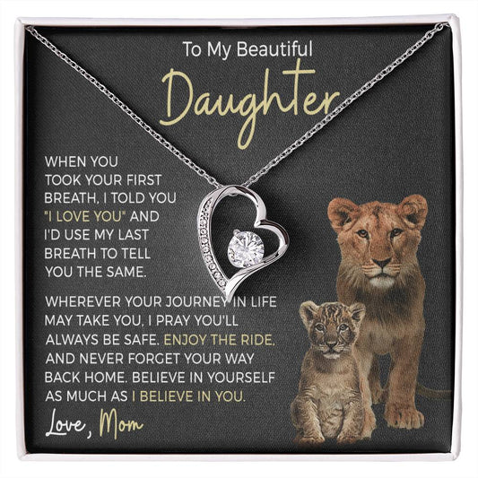 Daughter Journey Forever Love Heart Necklace