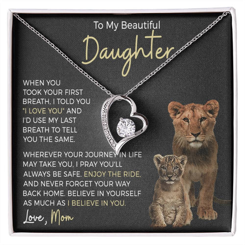 Daughter Journey Forever Love Heart Necklace